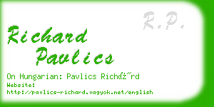 richard pavlics business card